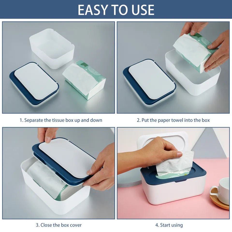 Wet Tissue Box, Flip Top Dry Tissue Napkin, Portable Home Napkins Dispenser, Dustproof Plastic Mask Organizer Holder, Multifunctional Sundries Storage Box, Moist Toilet Paper Box Wet Tissue Box, Flip Top Dry Tissue Napkin, Portable Home Napkins Dispenser, Dustproof Plastic Mask Organizer Holder, Multifunctional Sundries Storage Box, Moist Toilet Paper Box